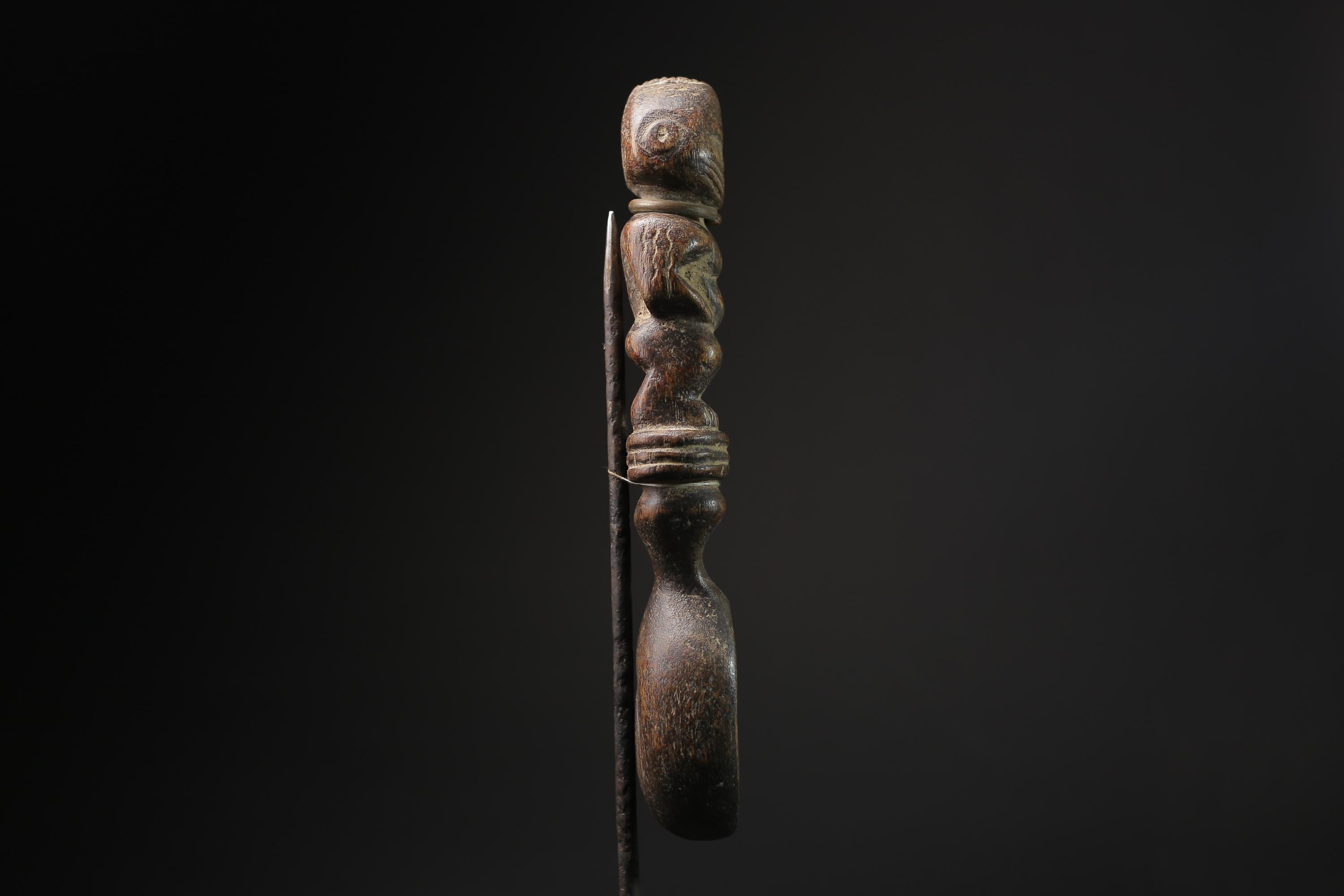 African Makonde Spoon Sculpted Spoon Whose Handle Forms An Ancestor Figure-5457