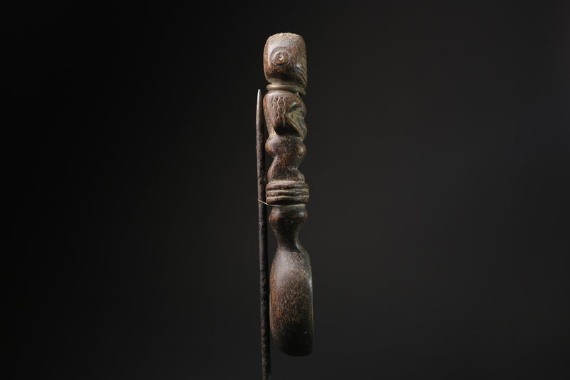 African Makonde Spoon Sculpted Spoon Whose Handle Forms An Ancestor Figure-5457