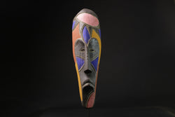 African Face Mask African Tribal Art Wooden Carved Fang Mask North Gabon-3698
