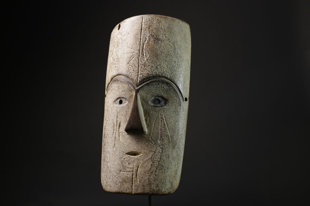 African Tribal Face Mask Authentic traditional Muminia mask in Lega art-8321