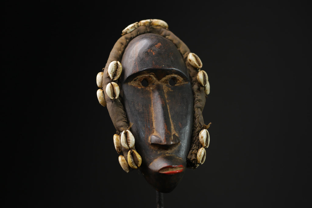 African Tribal Face Mask Wood Hand Carved Wall Hanging Kuba Dan Mask masks for wall-9678