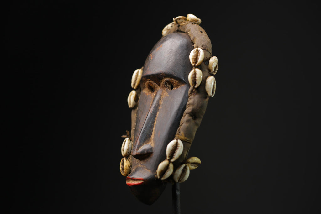 African Tribal Face Mask Wood Hand Carved Wall Hanging Kuba Dan Mask masks for wall-9678