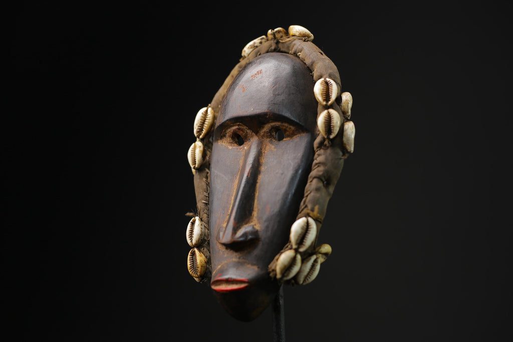 African Tribal Face Mask Wood Hand Carved Wall Hanging Kuba Dan Mask masks for wall-9678