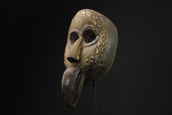 African mask antiques tribal Face vintage Carved wooden Hanging Dan masks for wall-9688