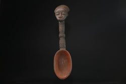 African Tribal Luba Songye Ritual Spoon Central hand carved Home statue-G2189