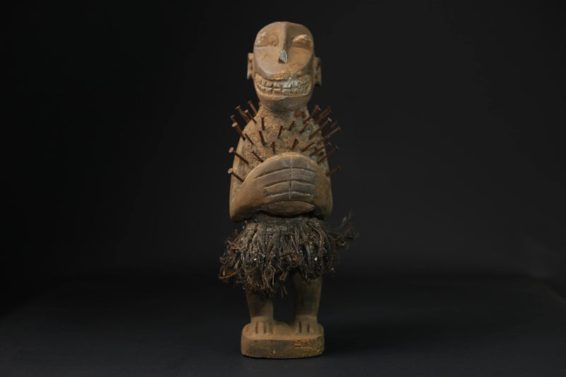 african sculpture -Tribal Art Wooden Carved statue tribal wood African -8372