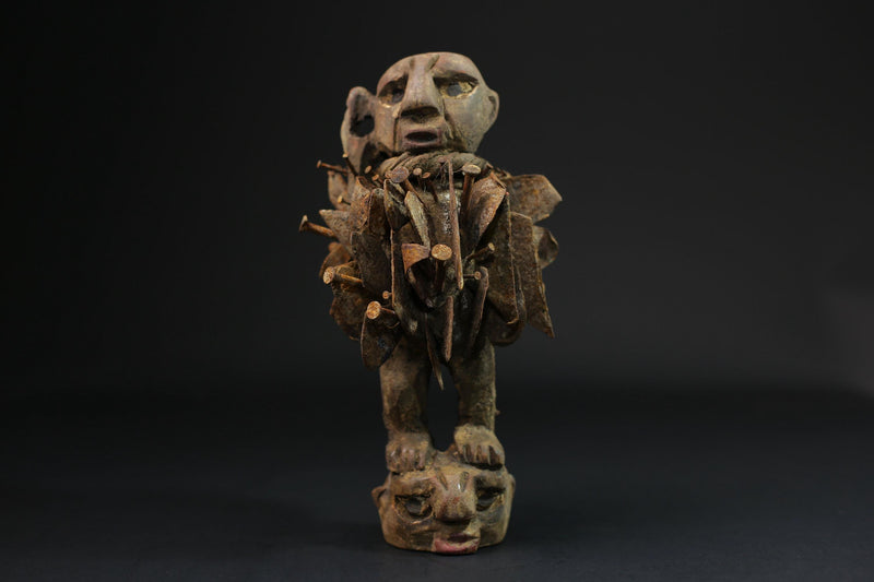 African Wood Figures African Figures Carved Power Figure Nkisi N'kondi-G2219