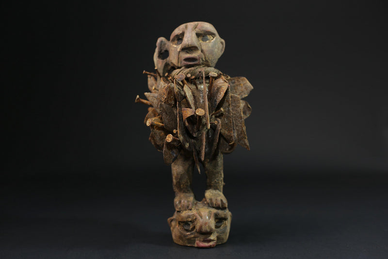 African Wood Figures African Figures Carved Power Figure Nkisi N'kondi-G2219