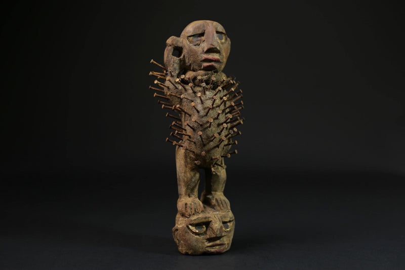 African Wood Figures African Figures Carved Power Figure Nkisi N'kondi-G2223