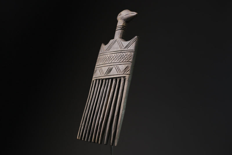 African Hand Carved African Tribal African mask comb sculpture from ghana-G2227