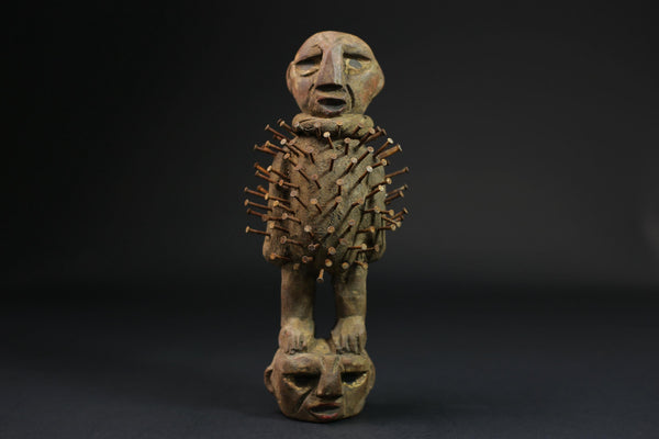African Wood Figures African Figures Carved Power Figure Nkisi N'kondi-G2229