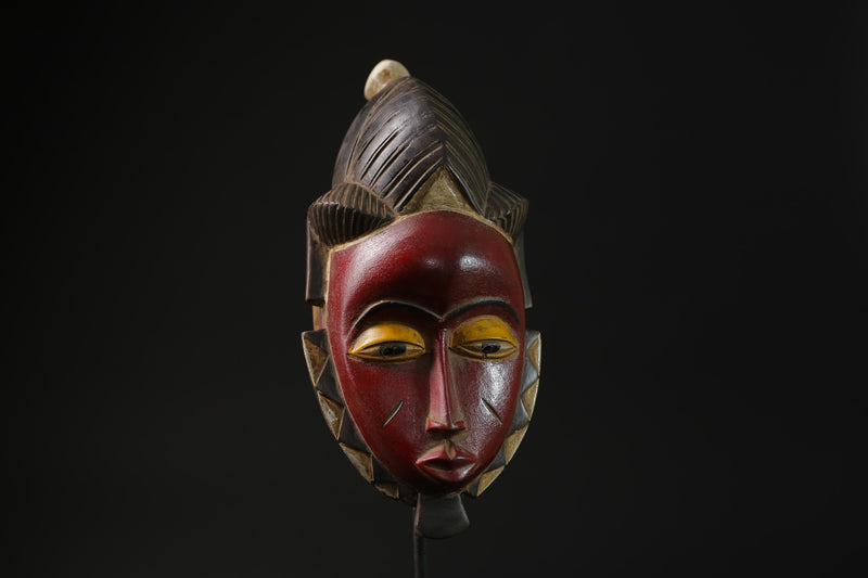 african mask Vintage Hand Carved Wooden Tribal Face Mask Guro Baule-G2248