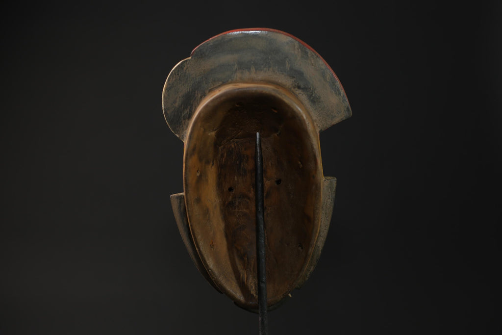 African Mask Wall Decor, Baule Mask Wood Pigment Carved Wood Mask masks for wall-G2258
