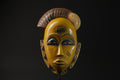 African Mask Wall Decor, Baule Mask Wood Pigment Carved Wood Mask masks for wall-G2258