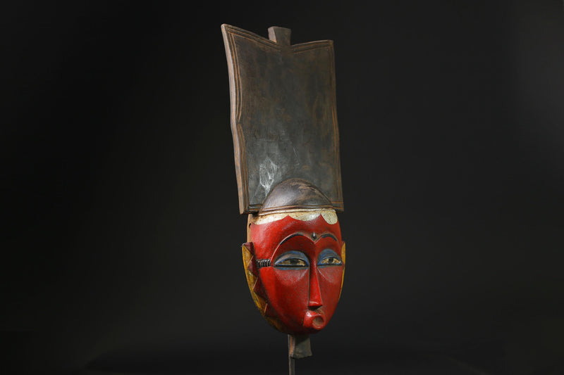 African Mask Hand Carved Guro Tribe Gu Female Face Mask Home Décor Wall Hanging-8396