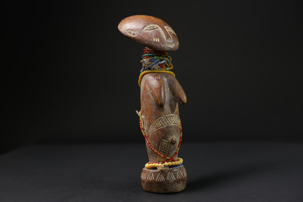 African  Sculptures Tribal Wooden Carved tribal wood Birth and Death Akua -9733