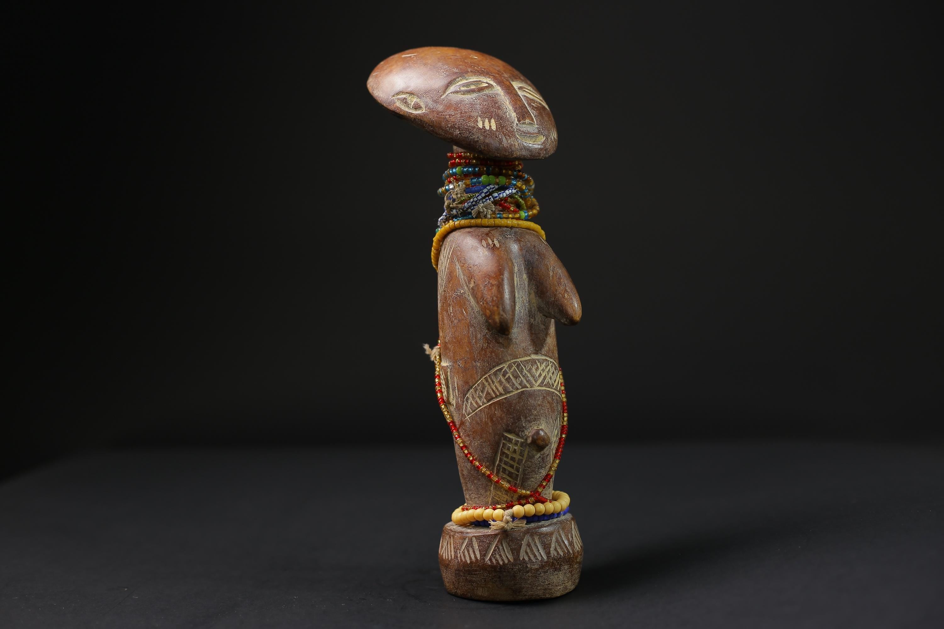 African  Sculptures Tribal Wooden Carved tribal wood Birth and Death Akua -9733