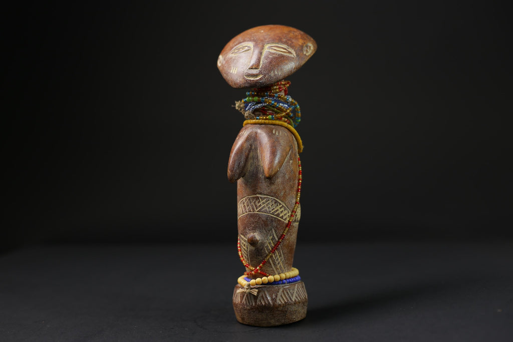 African  Sculptures Tribal Wooden Carved tribal wood Birth and Death Akua -9733