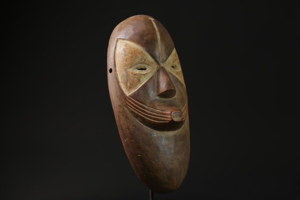 African Tribal Wood masks Home Décor Lega Mask Hand Carved Wall Hanging-7851