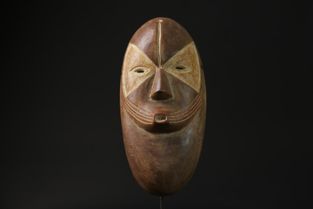 African Tribal Wood masks Home Décor Lega Mask Hand Carved Wall Hanging-7851