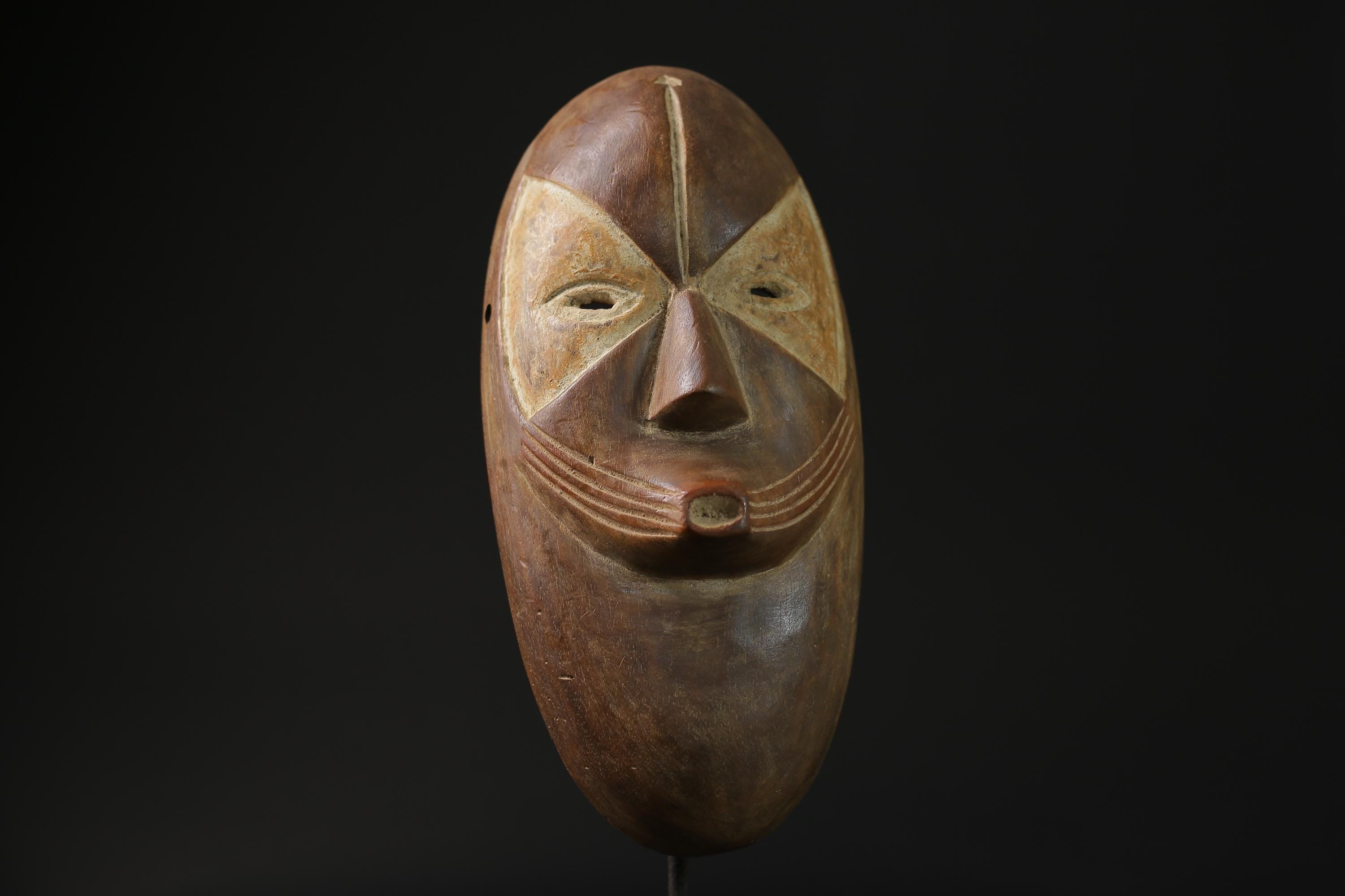 African Tribal Wood masks Home Décor Lega Mask Hand Carved Wall Hanging-7851