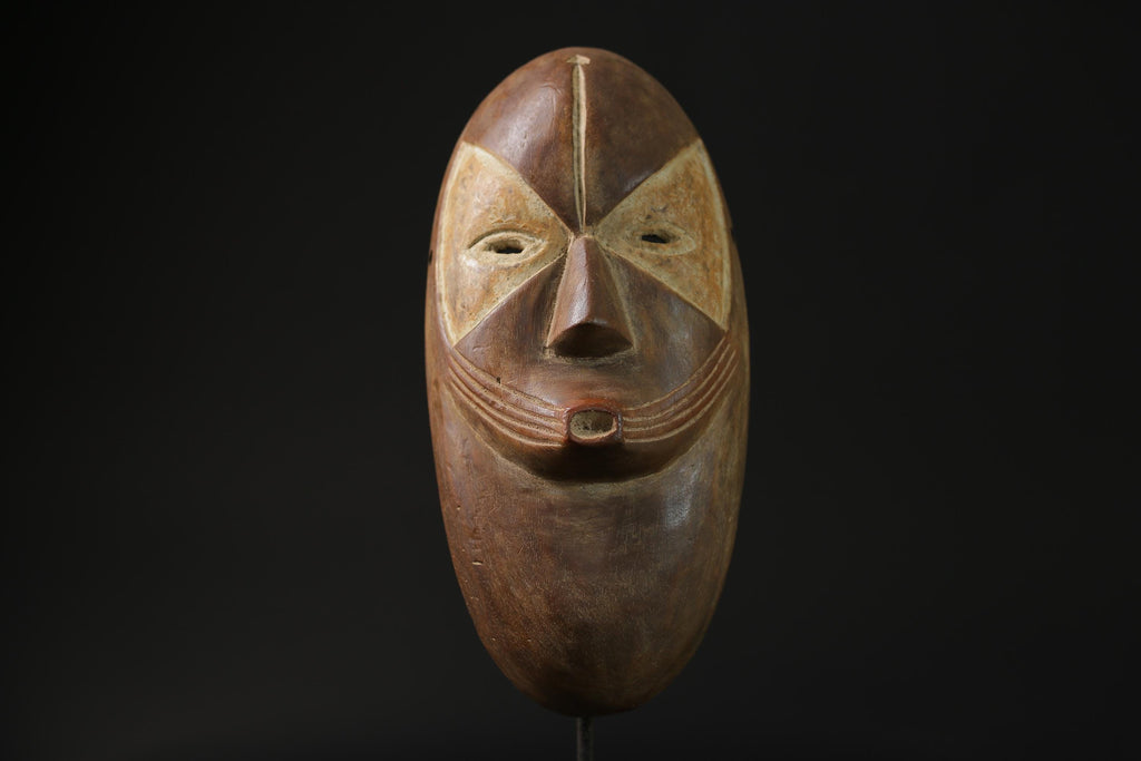 African Tribal Wood masks Home Décor Lega Mask Hand Carved Wall Hanging-7851
