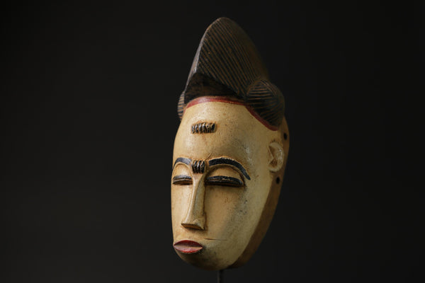 African Tribal Wood masks Home Décor Tribal Mask Carved Baule Gyela-3768