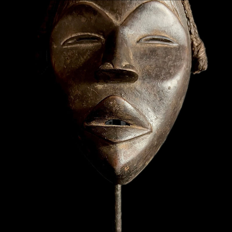 African mask African Tribal Face Mask upholstery nails Dan Kran Peoples, carved mask-G1981