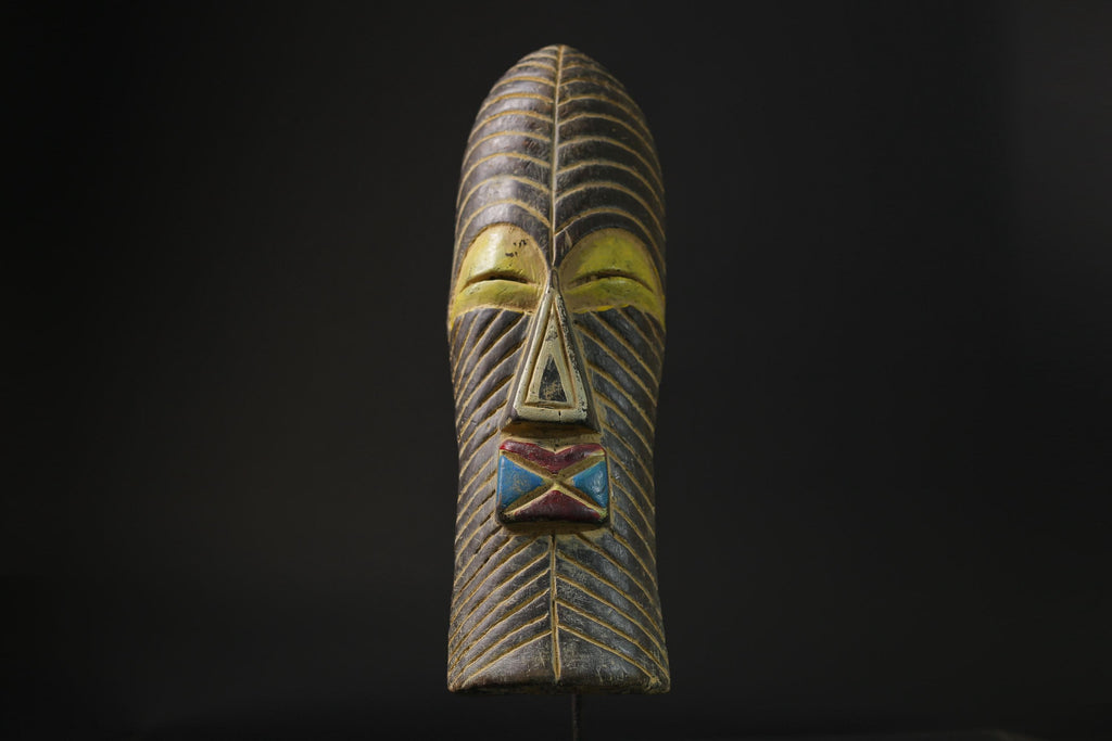 African Tribal Wood masks Home Décor Wooden Face Songye Antiques-9743