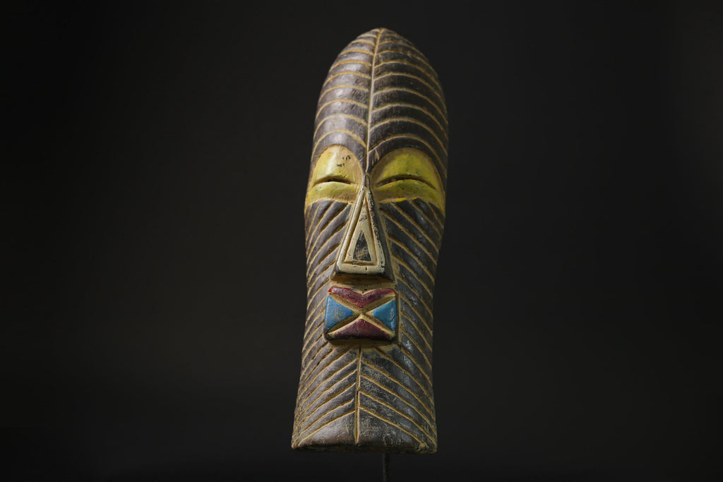 African Tribal Wood masks Home Décor Wooden Face Songye Antiques-9743