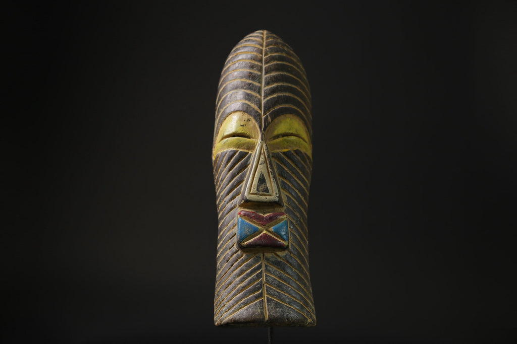 African Tribal Wood masks Home Décor Wooden Face Songye Antiques-9743