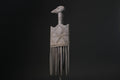 African mask antiques tribal Face Family Wooden Comb Hand carved-G2276