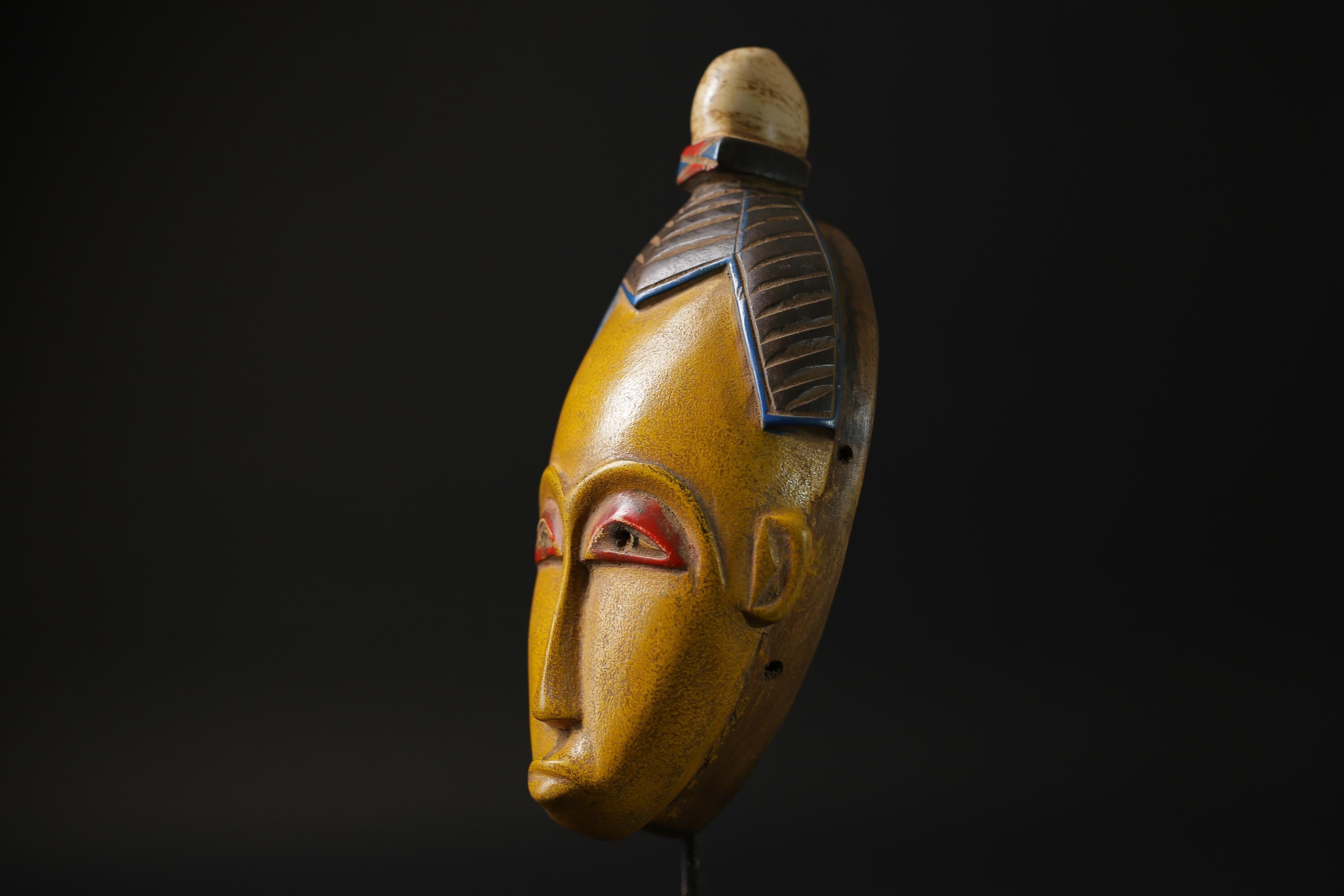 African mask West African Guro Mask with Two horn, Baule Tribe masks for wall-G2277