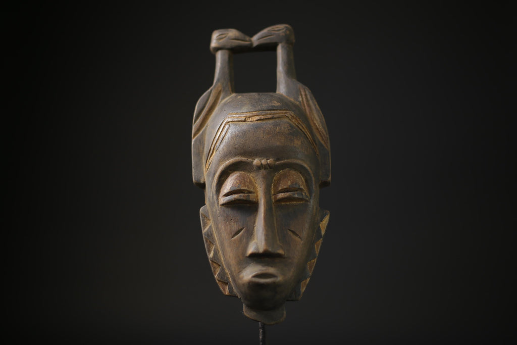African Baule mask African Mask Tribal Face Wood Hand Carved Wall Hanging-7863