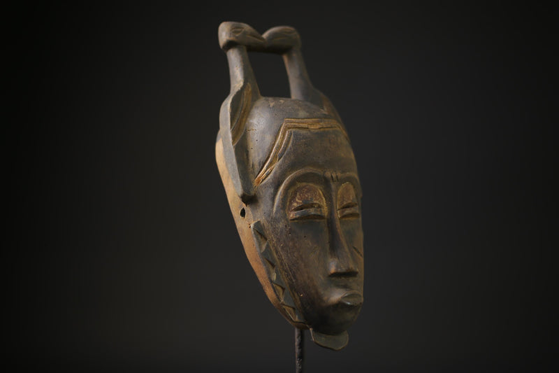 African Baule mask African Mask Tribal Face Wood Hand Carved Wall Hanging-7863