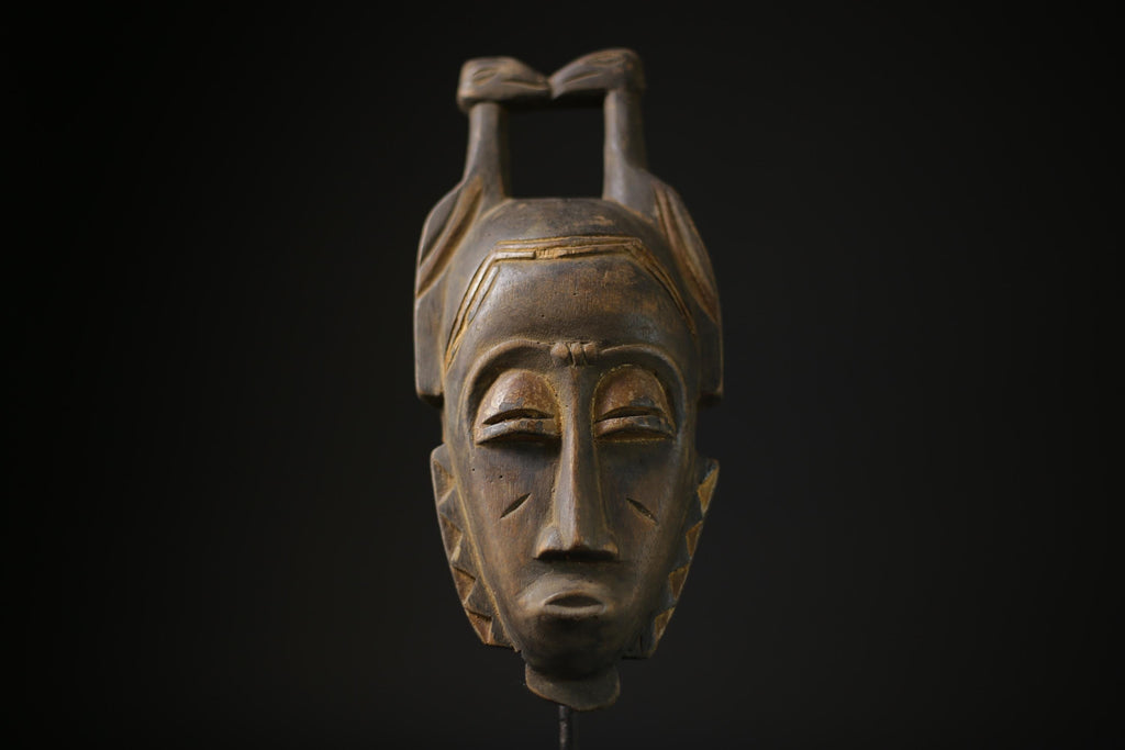 African Baule mask African Mask Tribal Face Wood Hand Carved Wall Hanging-7863