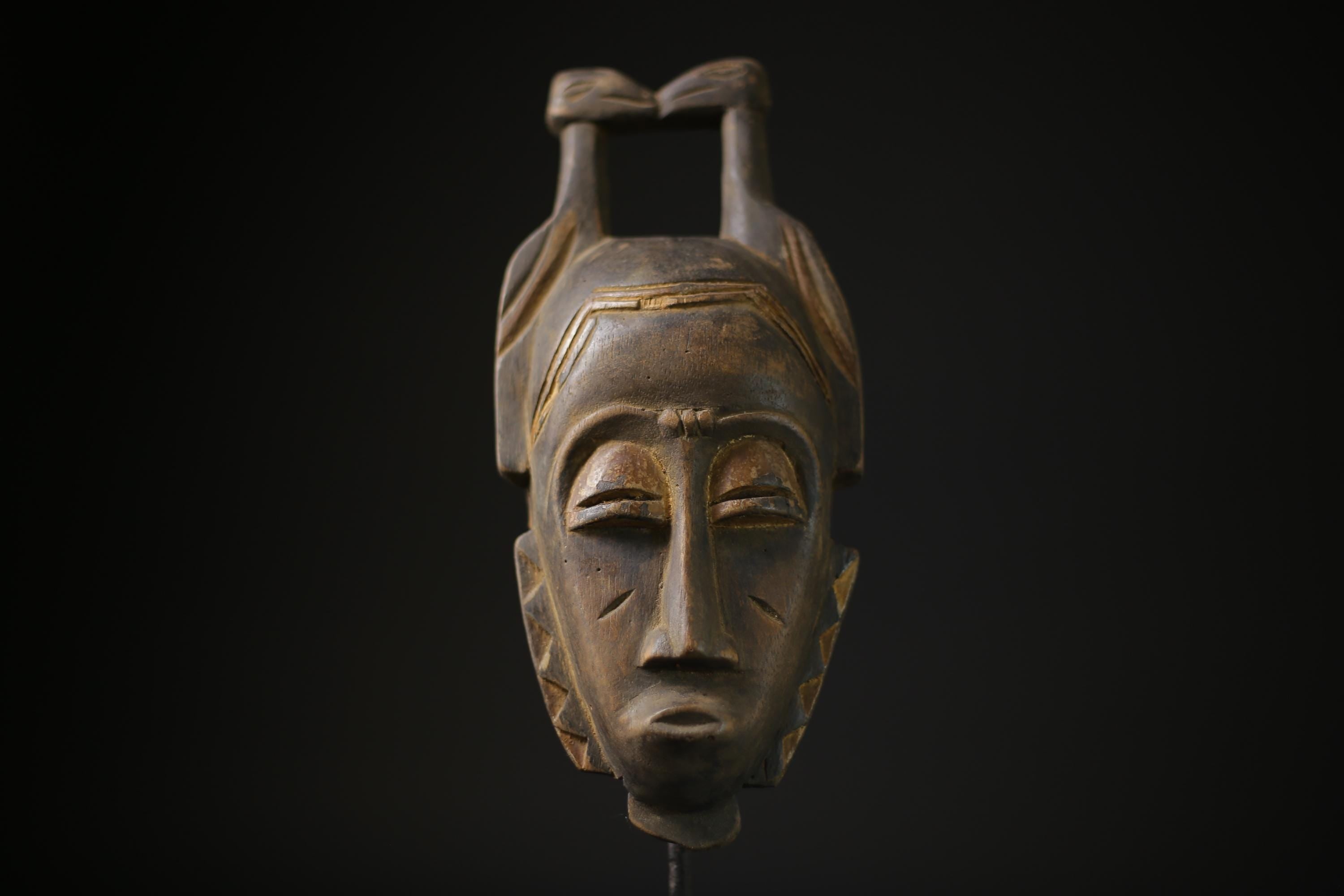 African Baule mask African Mask Tribal Face Wood Hand Carved Wall Hanging-7863