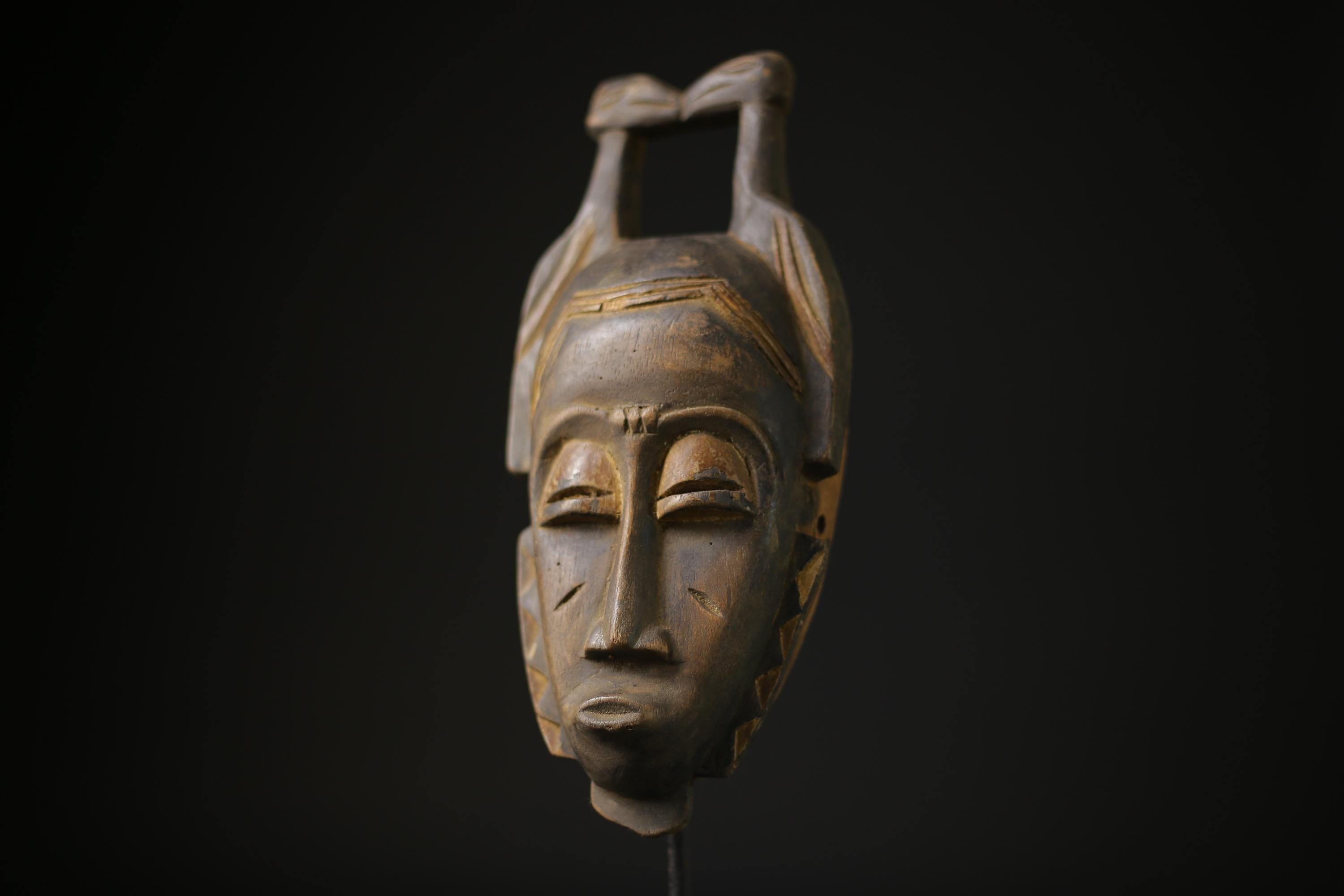 African Baule mask African Mask Tribal Face Wood Hand Carved Wall Hanging-7863