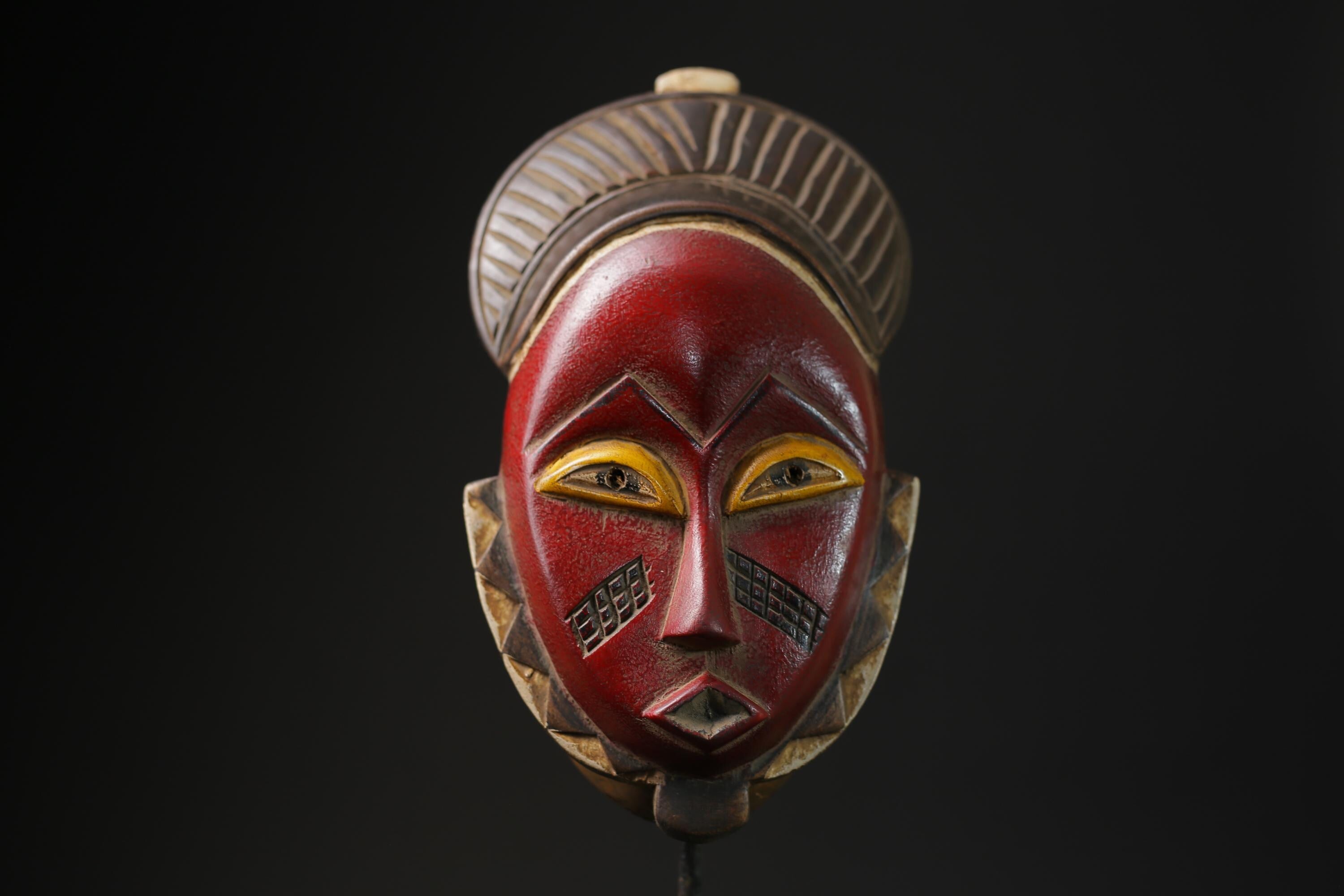 African mask African Vintage Hand Carved Wooden decor Mask Baule Mblo-G2292