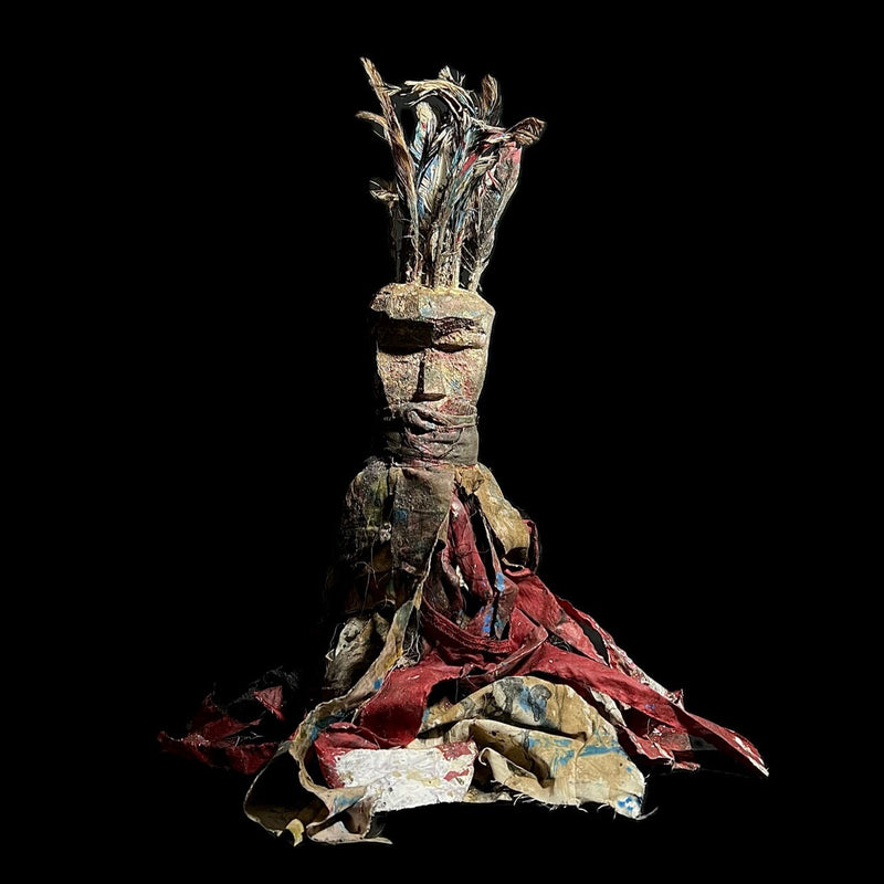 African wooden figures primitive decor Nkisi N’Kondi hand carved statue -G2031