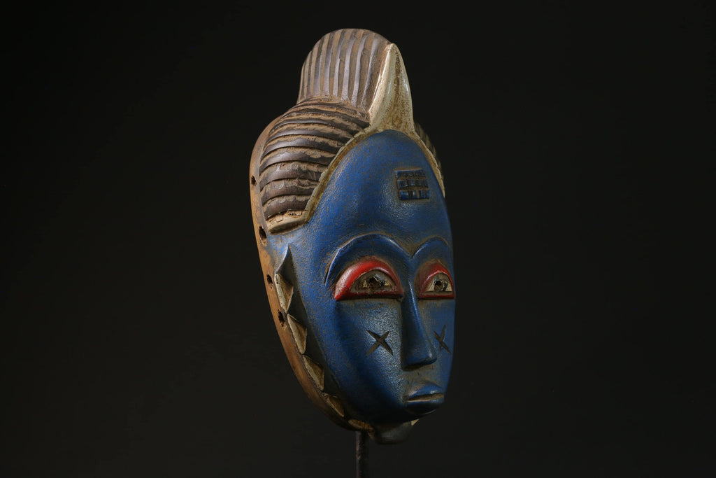 African Tribal Wood masks Home Décor Traditional blue Guru masks for wall-G2295