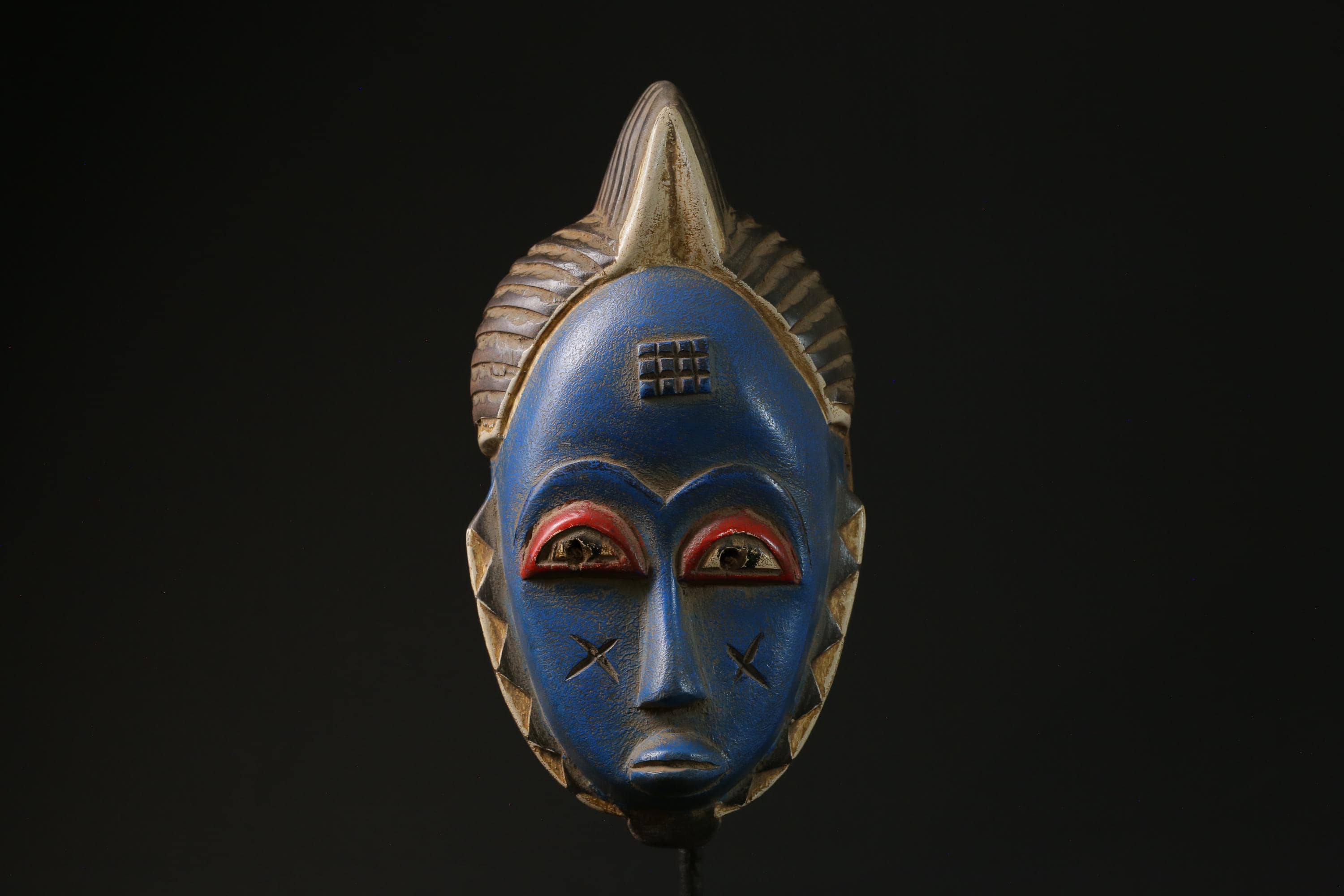 African Tribal Wood masks Home Décor Traditional blue Guru masks for wall-G2295