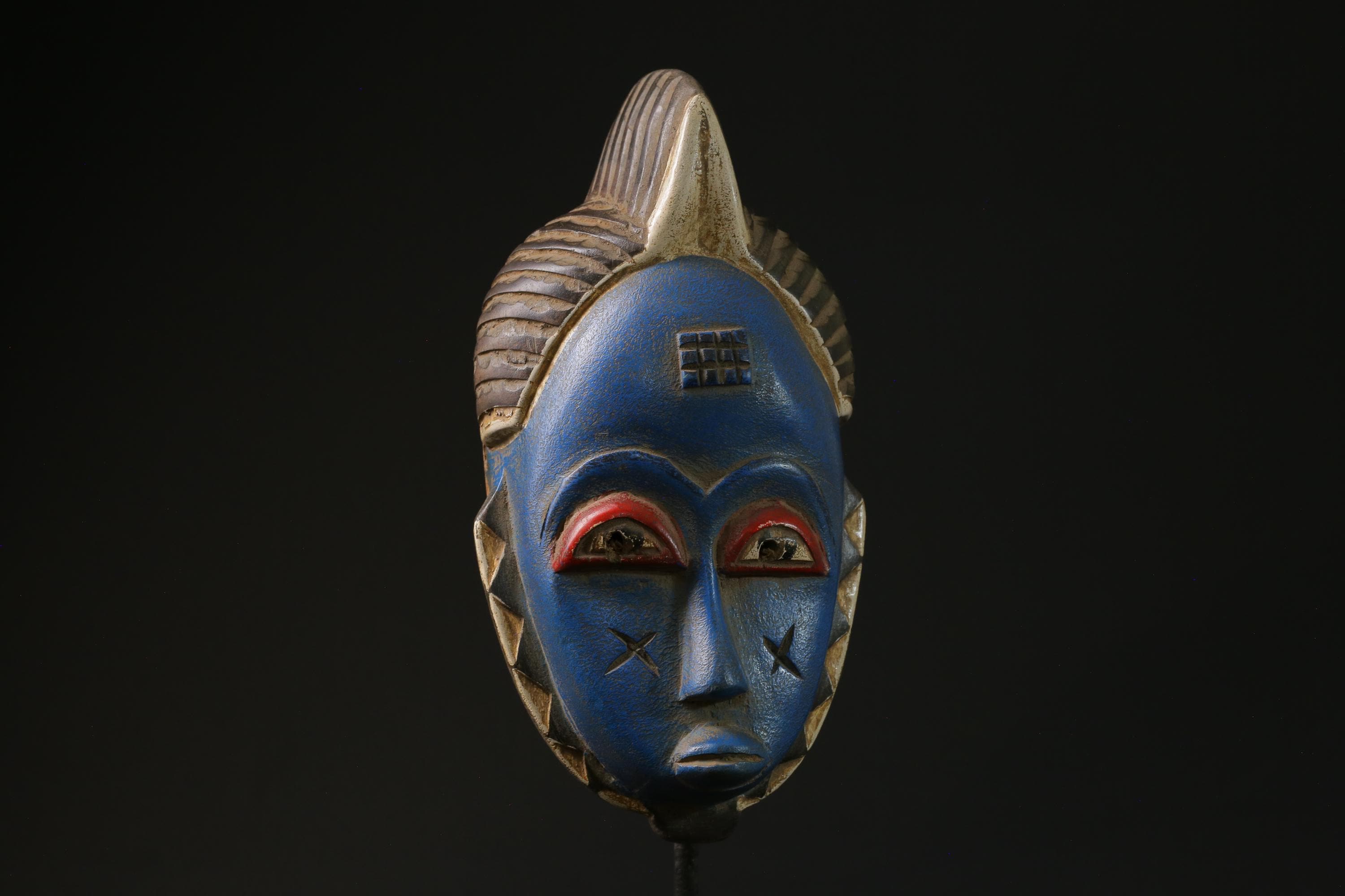 African Tribal Wood masks Home Décor Traditional blue Guru masks for wall-G2295