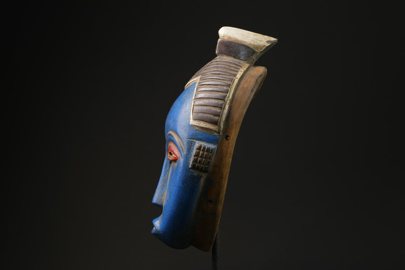 African Tribal Wood masks Home Décor Traditional blue Guru masks for wall-G2307