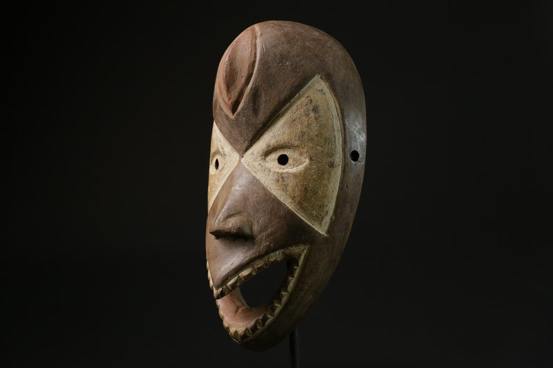 African Tribal Face Mask Wood Hand Carved Vintage Wall Hanging LEGA masks for wall-6838