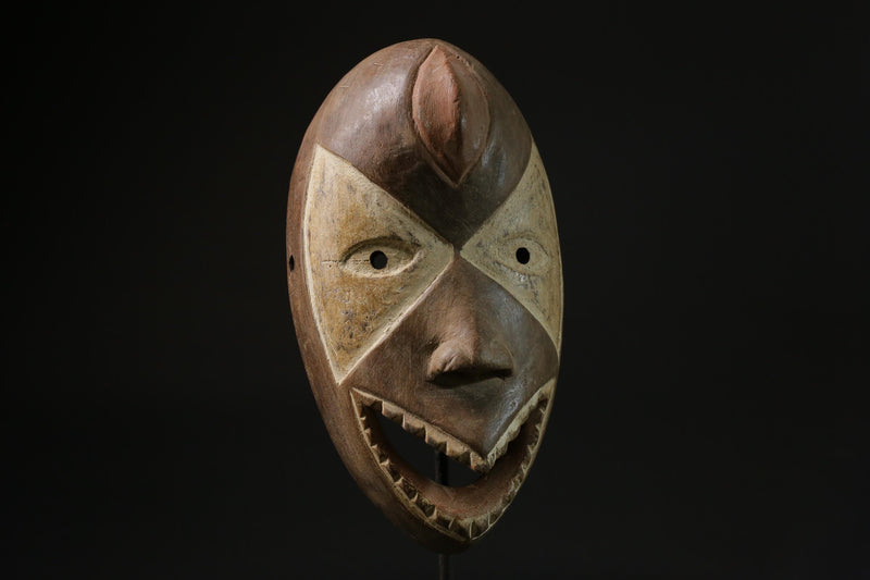 African Tribal Face Mask Wood Hand Carved Vintage Wall Hanging LEGA masks for wall-6838