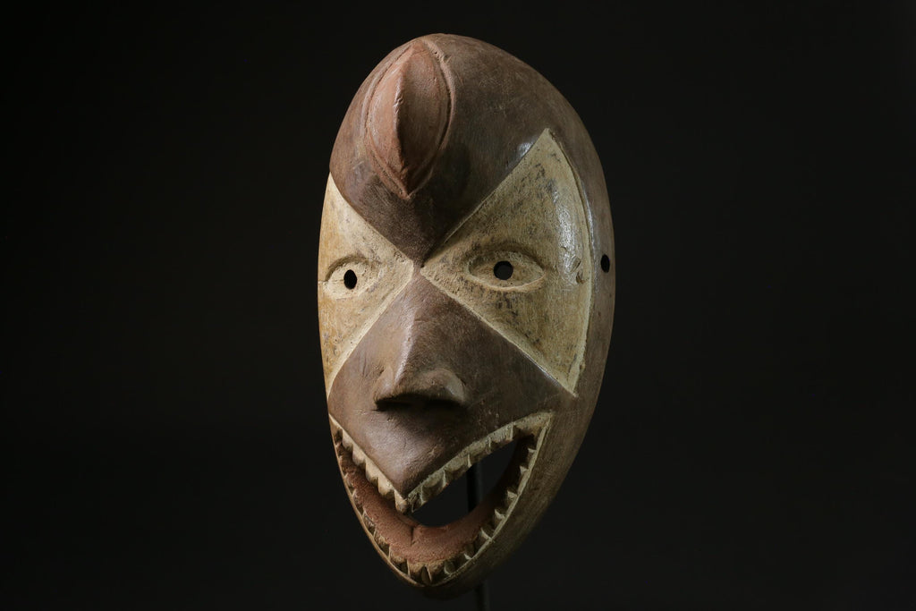 African Tribal Face Mask Wood Hand Carved Vintage Wall Hanging LEGA masks for wall-6838