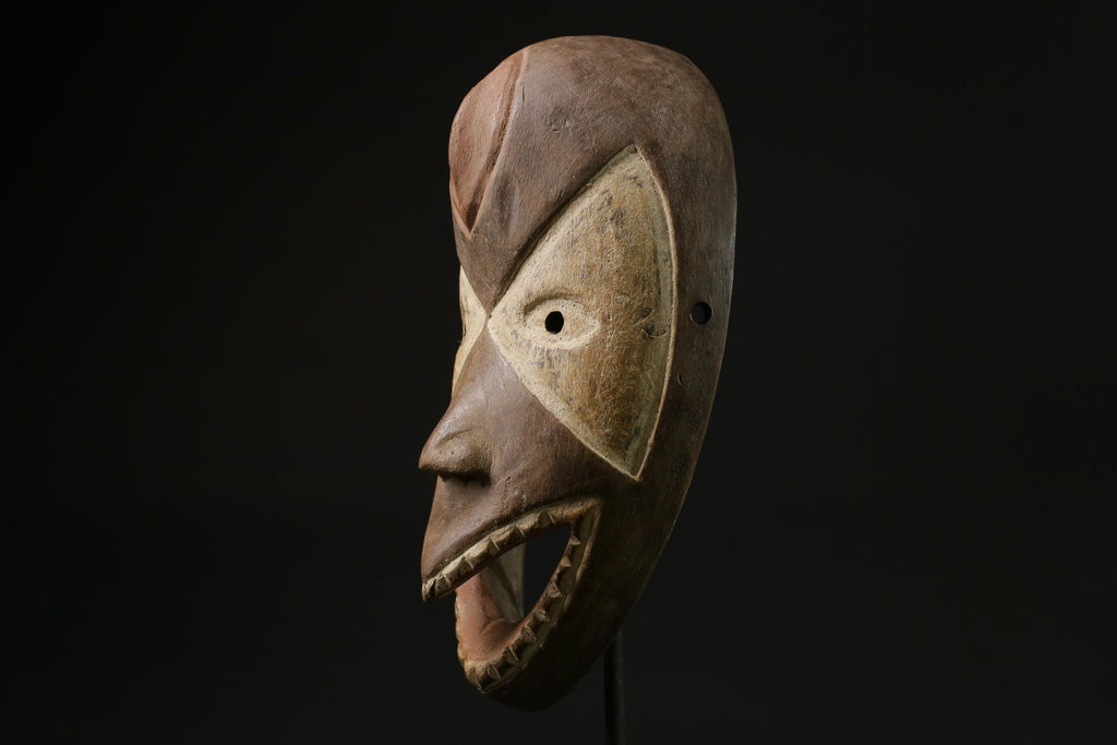 African Tribal Face Mask Wood Hand Carved Vintage Wall Hanging LEGA masks for wall-6838