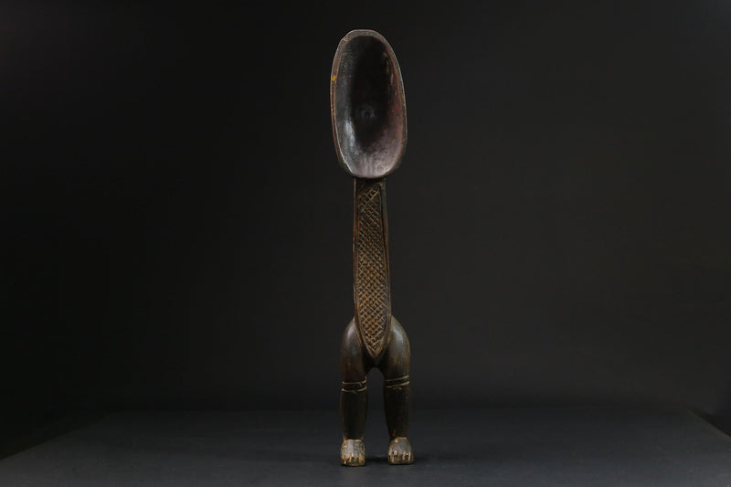 African Tribal Luba Songye Ritual Spoon Central hand carved Home statue-G2319