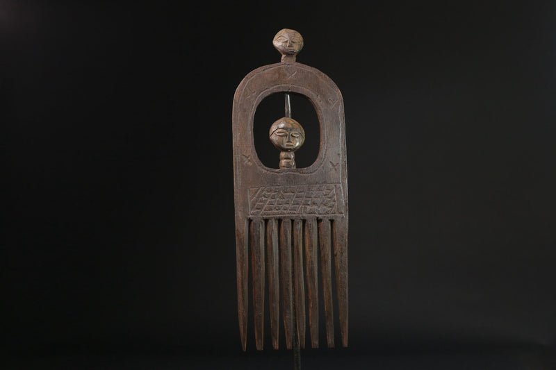 African Comb Wooden African Swahili Carved hand carved Home Décor -G2325